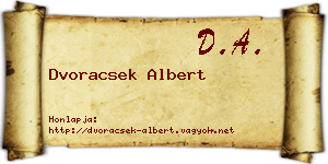 Dvoracsek Albert névjegykártya