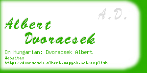 albert dvoracsek business card